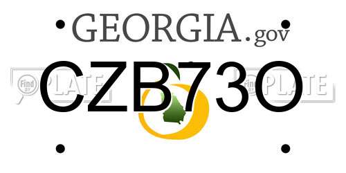 CZB73O Georgia License Plate