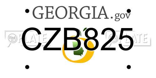 CZB825 Georgia License Plate