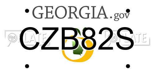 CZB82S Georgia License Plate