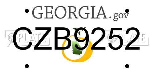CZB9252 Georgia License Plate