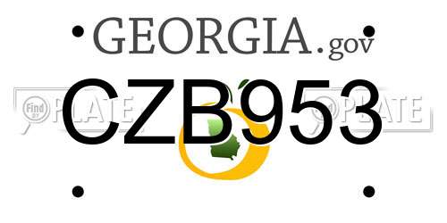 CZB953 Georgia License Plate