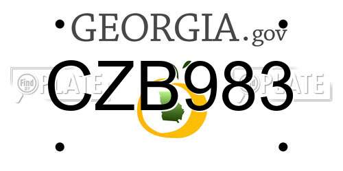 CZB983 Georgia License Plate