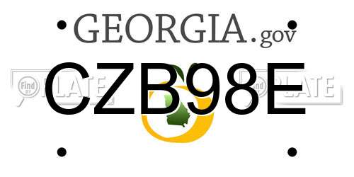 CZB98E Georgia License Plate