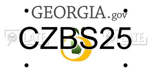 CZBS25 Georgia License Plate