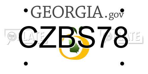 CZBS78 Georgia License Plate