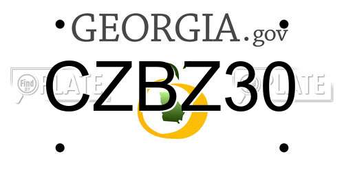 CZBZ30 Georgia License Plate