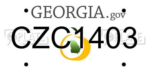 CZC1403 Georgia License Plate