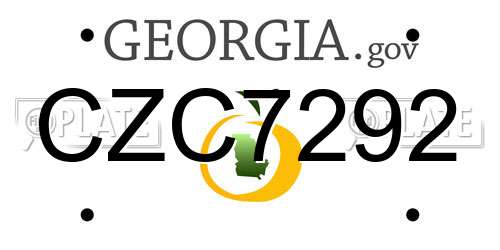 CZC7292 Georgia License Plate