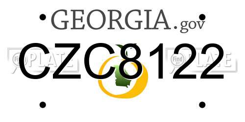 CZC8122 Georgia License Plate