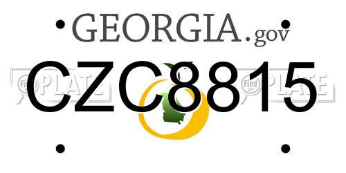 CZC8815 Georgia License Plate