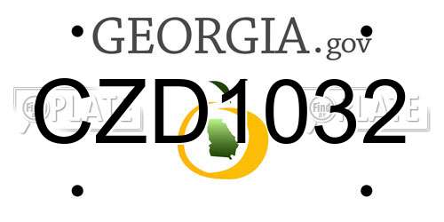 CZD1032 Georgia License Plate