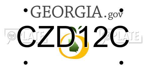 CZD12C Georgia License Plate