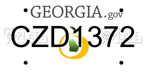 CZD1372 Georgia License Plate