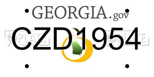 CZD1954 Georgia License Plate