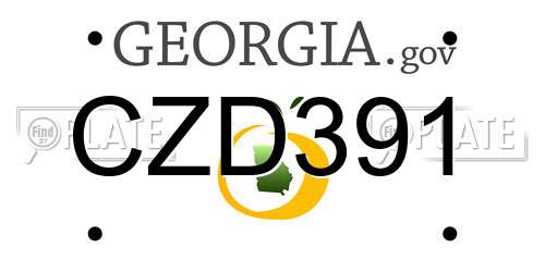 CZD391 Georgia License Plate