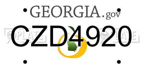 CZD4920 Georgia License Plate