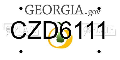 CZD6111 Georgia License Plate