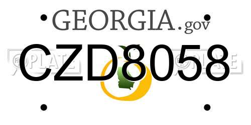 CZD8058 Georgia License Plate