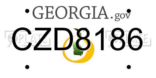 CZD8186 Georgia License Plate