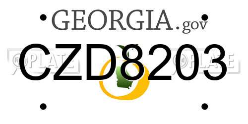 CZD8203 Georgia License Plate