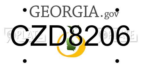 CZD8206 Georgia License Plate