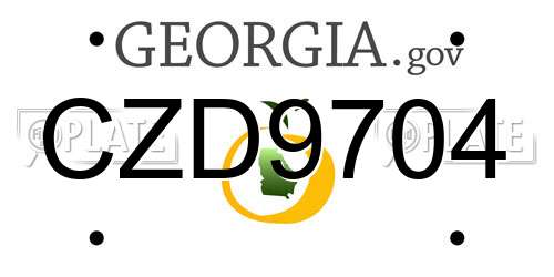 CZD9704 Georgia License Plate