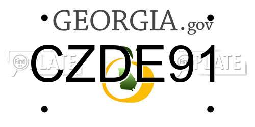 CZDE91 Georgia License Plate