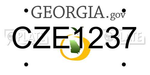 CZE1237 Georgia License Plate