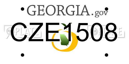 CZE1508 Georgia License Plate