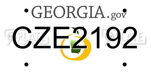 CZE2192 Georgia License Plate