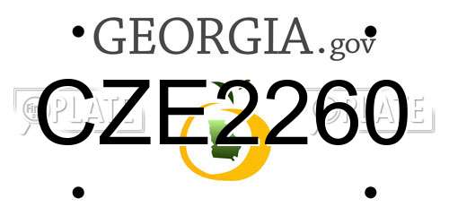 CZE2260 Georgia License Plate