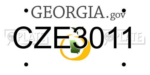 CZE3011 Georgia License Plate