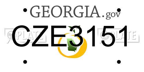 CZE3151 Georgia License Plate