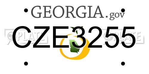 CZE3255 Georgia License Plate