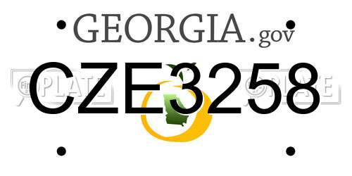 CZE3258 Georgia License Plate
