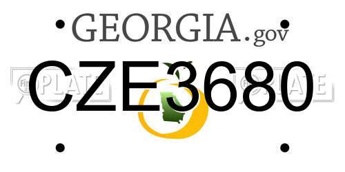 CZE3680 Georgia License Plate