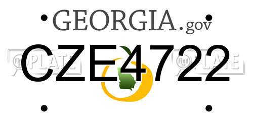 CZE4722 Georgia License Plate