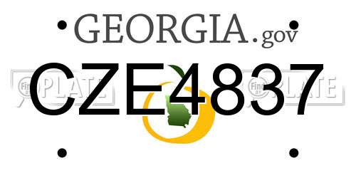 CZE4837 Georgia License Plate