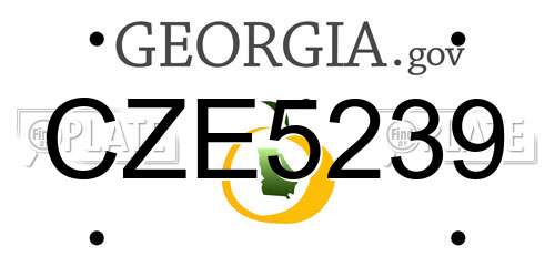 CZE5239 Georgia License Plate
