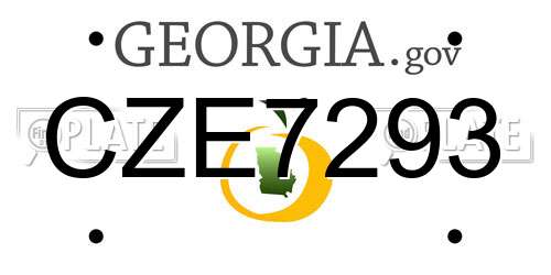 CZE7293 Georgia License Plate