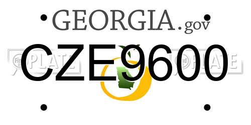 CZE9600 Georgia License Plate