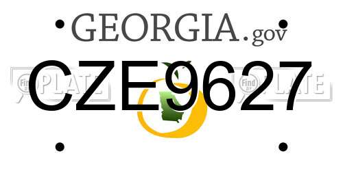 CZE9627 Georgia License Plate