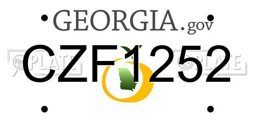 CZF1252 Georgia License Plate