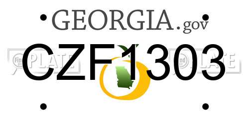 CZF1303 Georgia License Plate