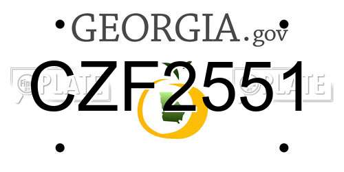 CZF2551 Georgia License Plate