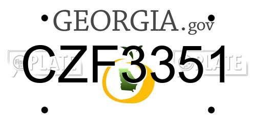CZF3351 Georgia License Plate