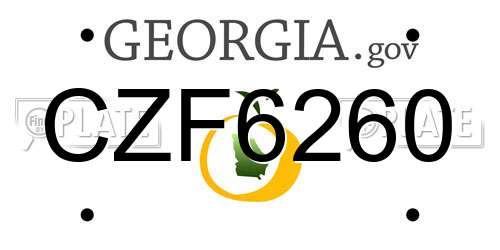 CZF6260 Georgia License Plate