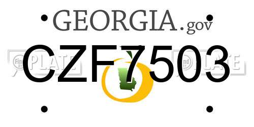 CZF7503 Georgia License Plate