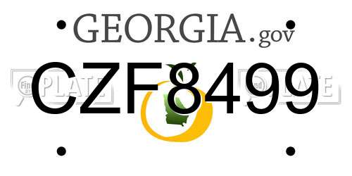 CZF8499 Georgia License Plate