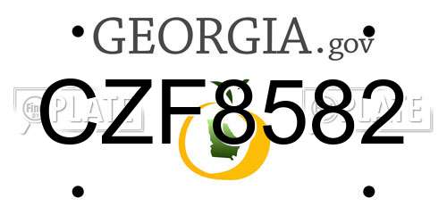 CZF8582 Georgia License Plate